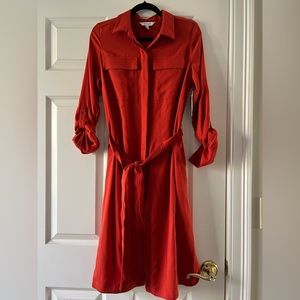 NWT Nine West Belted Shirtdress, Medium M. Dogwood Leaf color (burnt orange).